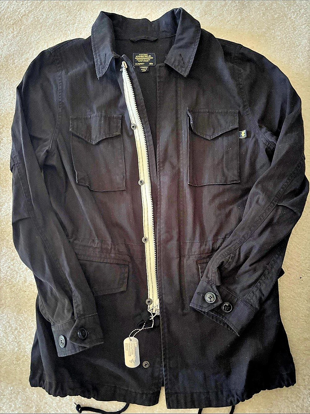 Alpha Industries, Inc. Military Field Jacket Black XS